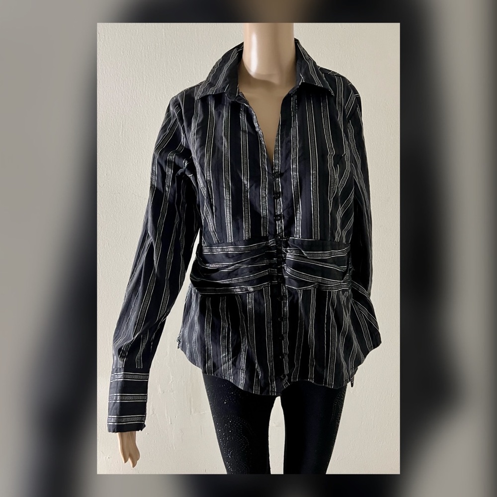 Gitano Black Button-Down Top - image 1